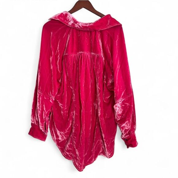 NWT We the Free Night Skies Velvet Shirt Hot Pink S - Picture 5 of 7